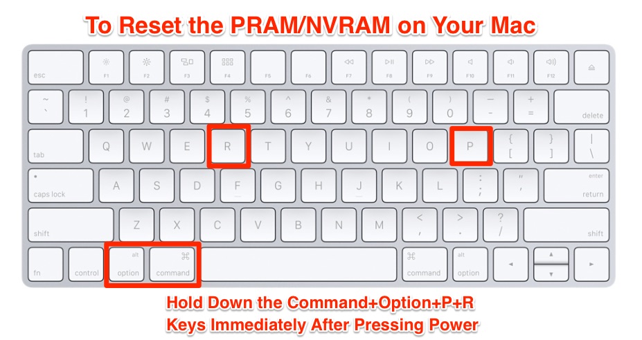 windows keys for mac reset pram