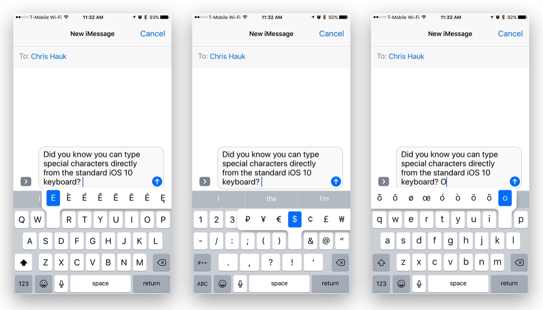 How To Type Special Characters On An IOS 10 Device MacTrast