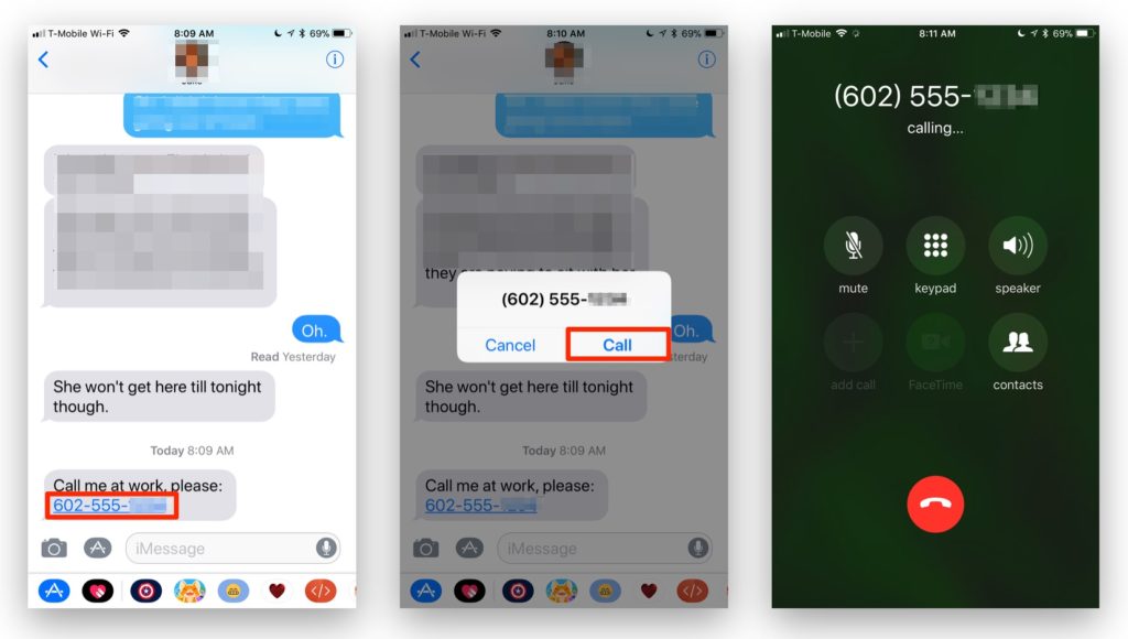 How to for Beginners: Dial a Phone Number from a Text Message on Your ...