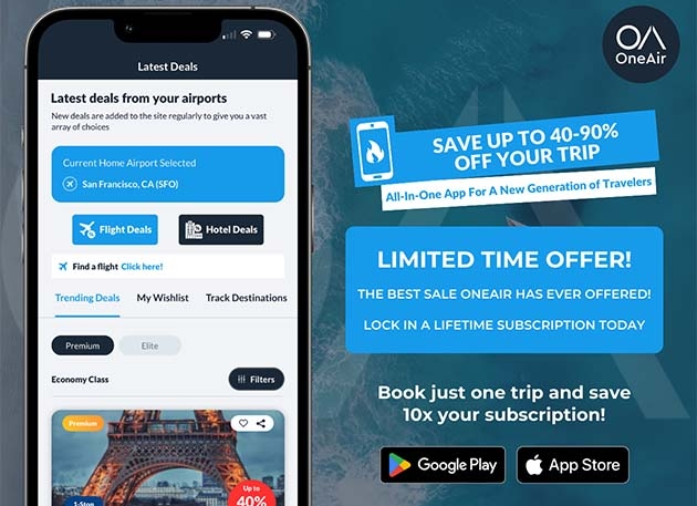 Mactrast Deals: OneAir Elite Plan: Lifetime Subscription (Save Big on Flights, Hotels & More)