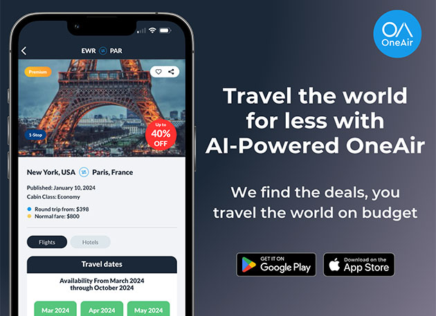 DEALS: OneAir Elite: Lifetime Subscription (Book Unbeatable Hotel and Flight Deals + Earn Up to 10% in Cash Rewards on Most Bookings)