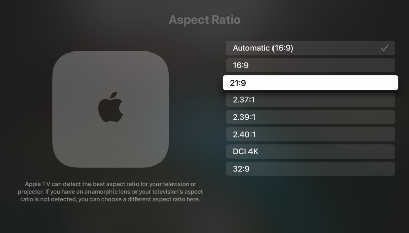 True Home Theater: tvOS 18.2 Beta Brings Support for 21:9 Projector Aspect Ratio