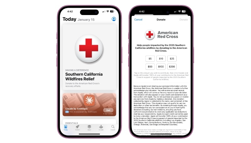 Its Easy for Apple Users to Donate to Red Cross LA Wildfire Relief Efforts – Here’s How